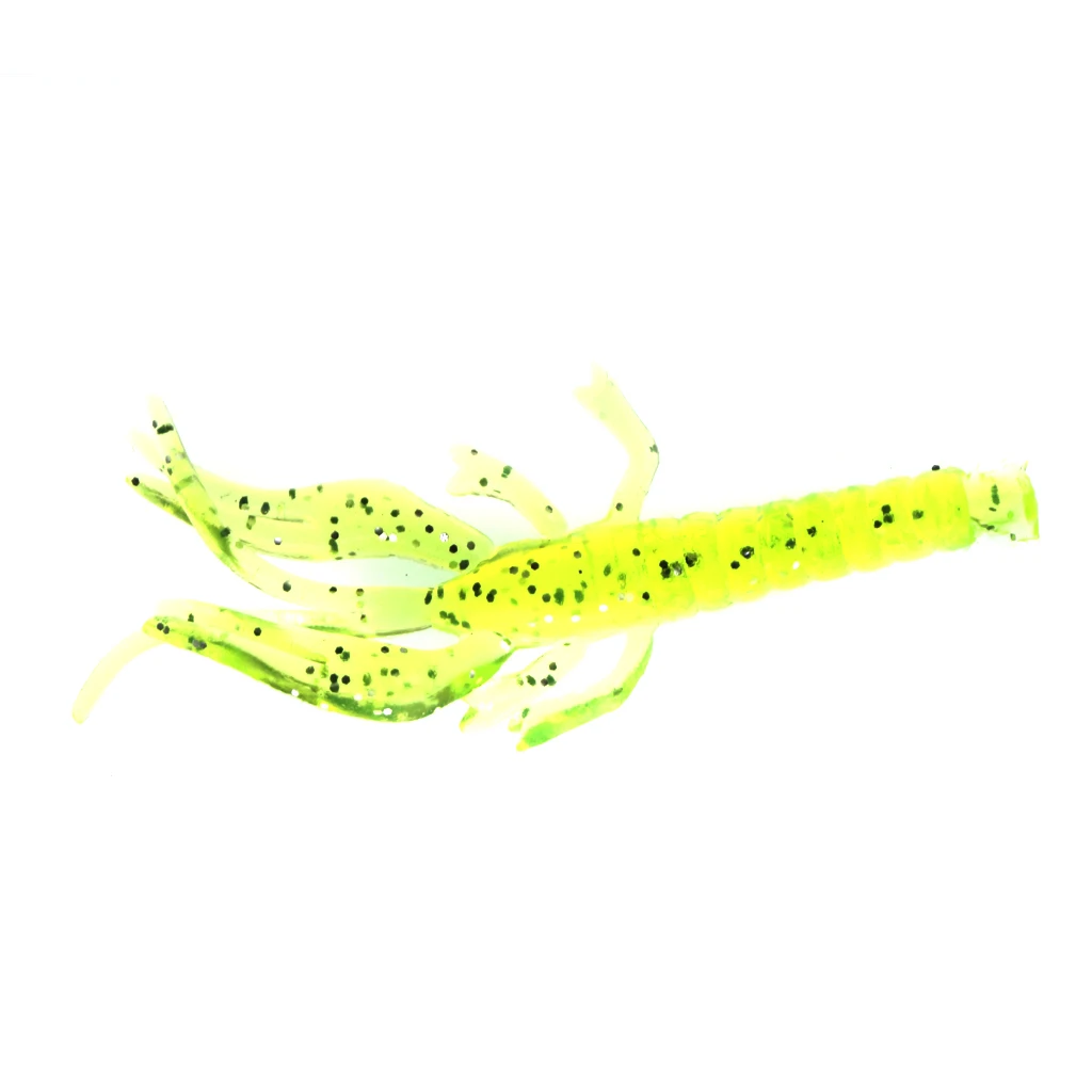 

Lot Of 10pcs Soft Plastics Shrimp Fishing Lures Perch Fishing Bait Yellow