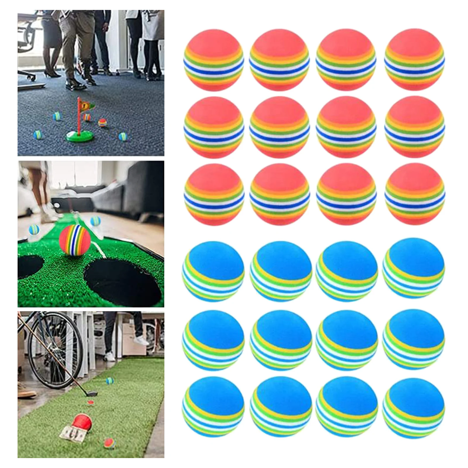 

26x мягкий пенопластовый мяч для гольфа EVA, радужные губчатые мячи, средства для тренировки вождения