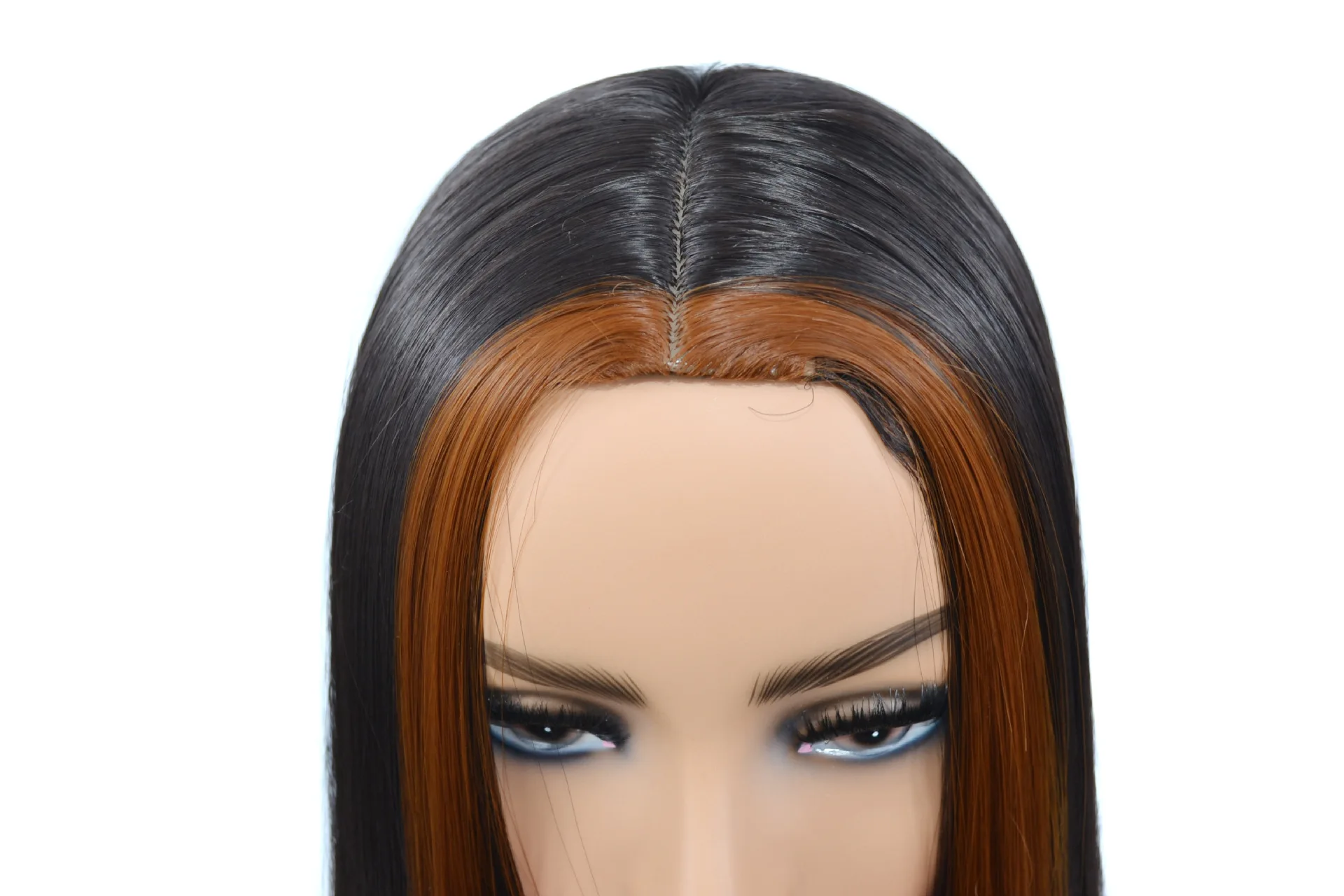 

DAN BO Straight Hair Wig Black Light Brown Long Hair Soft Ombre Natural Long Hair Brown Hair Brazilian Wig