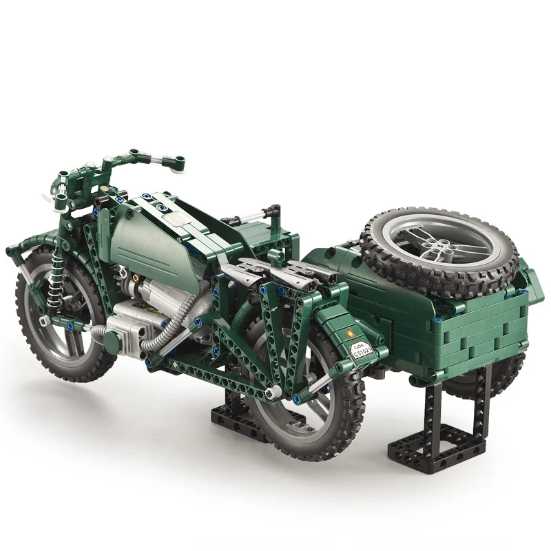 Военный Радиоуправляемый мотоцикл строительные блоки подходят для Legoing Technic WW2