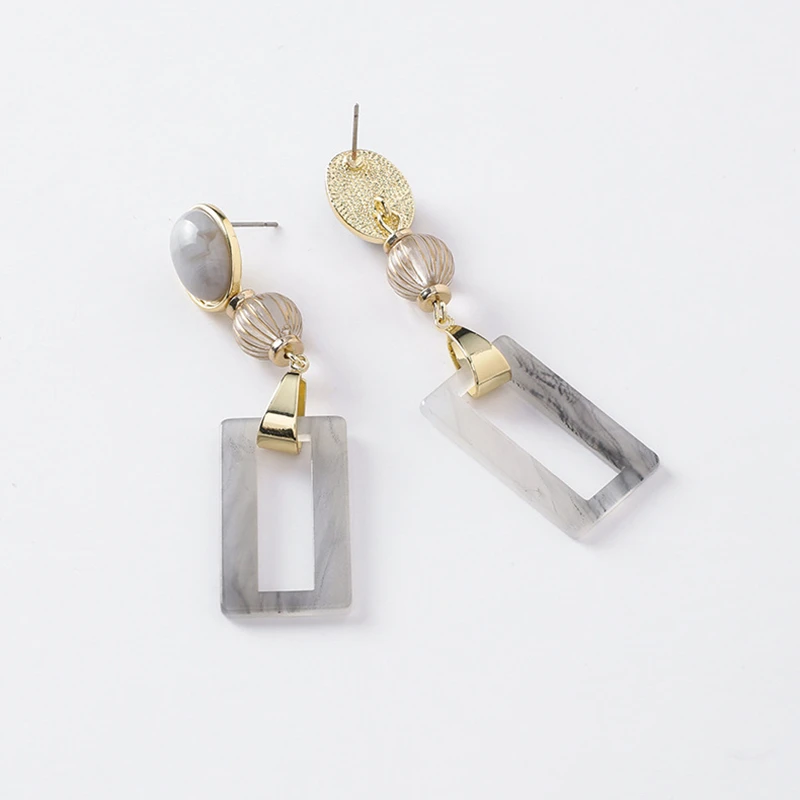 Винтажные прямоугольные геометрические модные висячие серьги массивные длинные