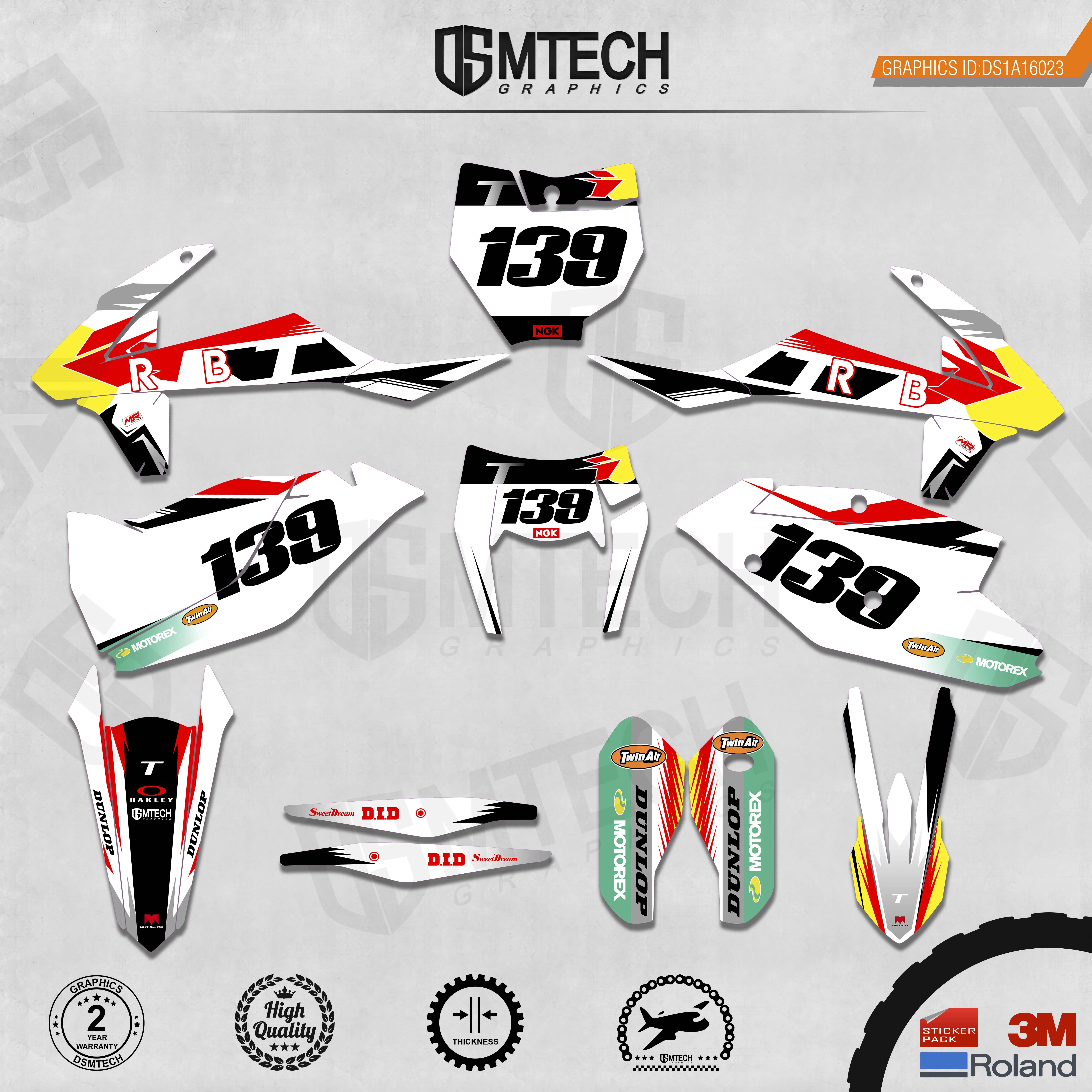 DSMTECH Customized Team Graphics Backgrounds Decals 3M Custom Stickers For KTM 2017-2019 EXC 2016-2018 SXF  023