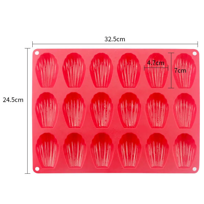 

1Pcs 18 grid Food grade silicon Mold Flexible Madeleine Silicone Cake Baking Mould Pans Shell Biscuit Cookie DIY Mold Baking Pan