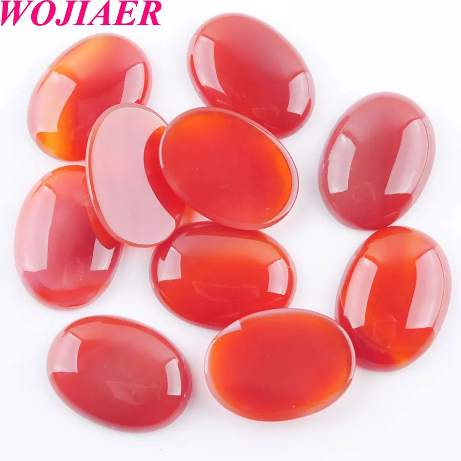 

WOJIAER Agates Gem Stones Oval 22x30MM No Drilled Hole Cabochon CAB 10PCS For Making Jewelry PU8090