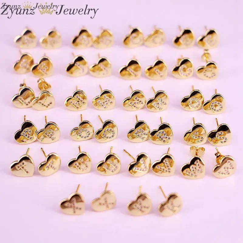 10 пар женские серьги гвоздики с фианитами|Серьги-гвоздики| |