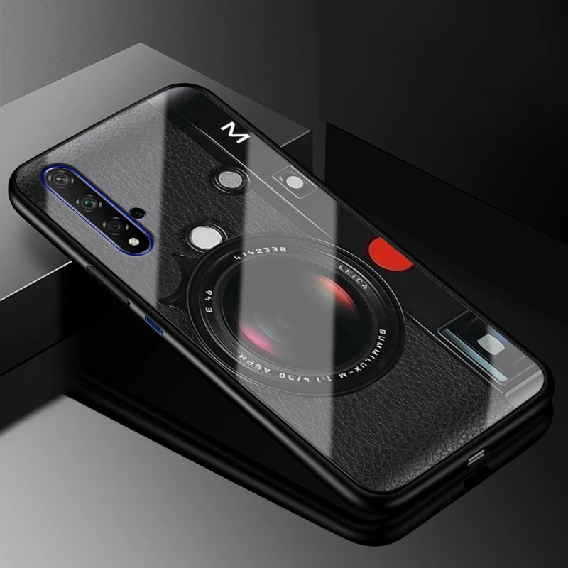 Для huawei Nova 5 T чехол Nova5T PC Пластиковый стеклянный чехол для телефона черный ТПУ бампер чехол для huawei Nova 5 T Nova 5 T чехол