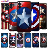 captain america shield marvel for apple iphone 12 pro max mini 11 pro xs max x xr 6s 6 7 8 plus 5s se2020 soft black phone case