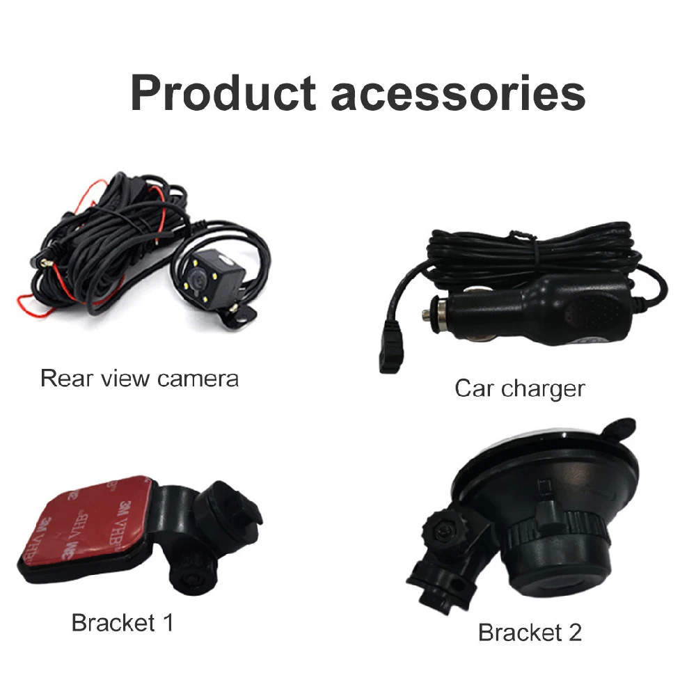 Автомобильная панорамная камера K13A 3-дюймовый HD скрытый видеорегистратор с тремя