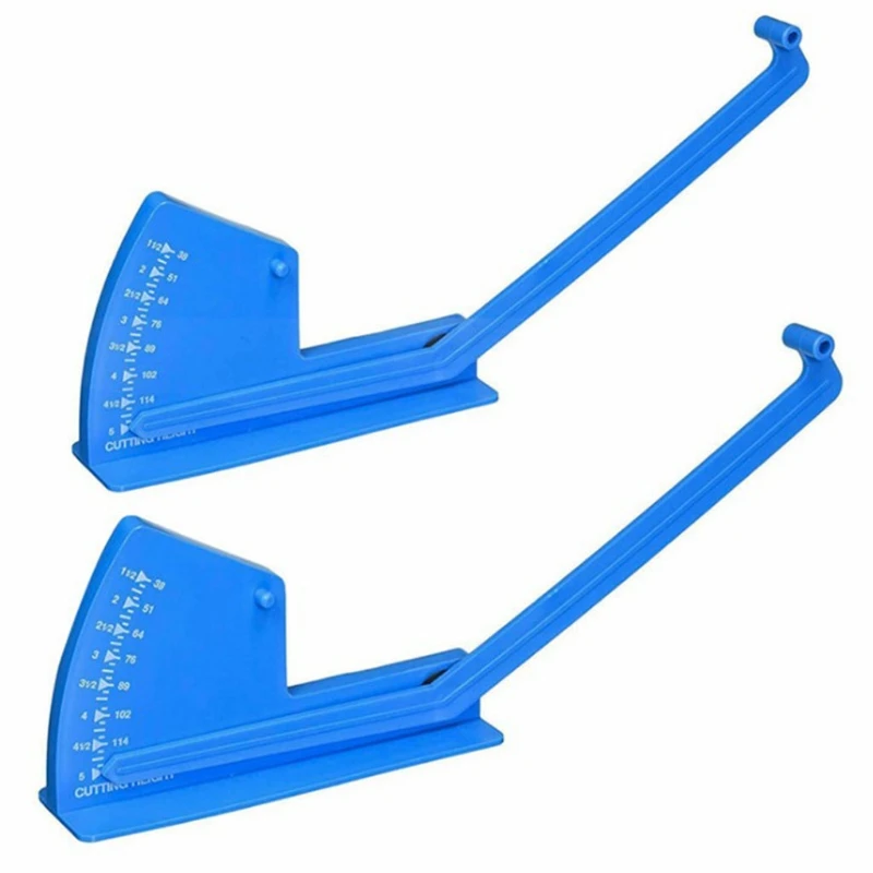 

H7JB Deck Leveling Gauge 2 Pack Lawn Mower Vehicle Measuring Depth Gauge Deck Level Lawn Grooming Tool Blue
