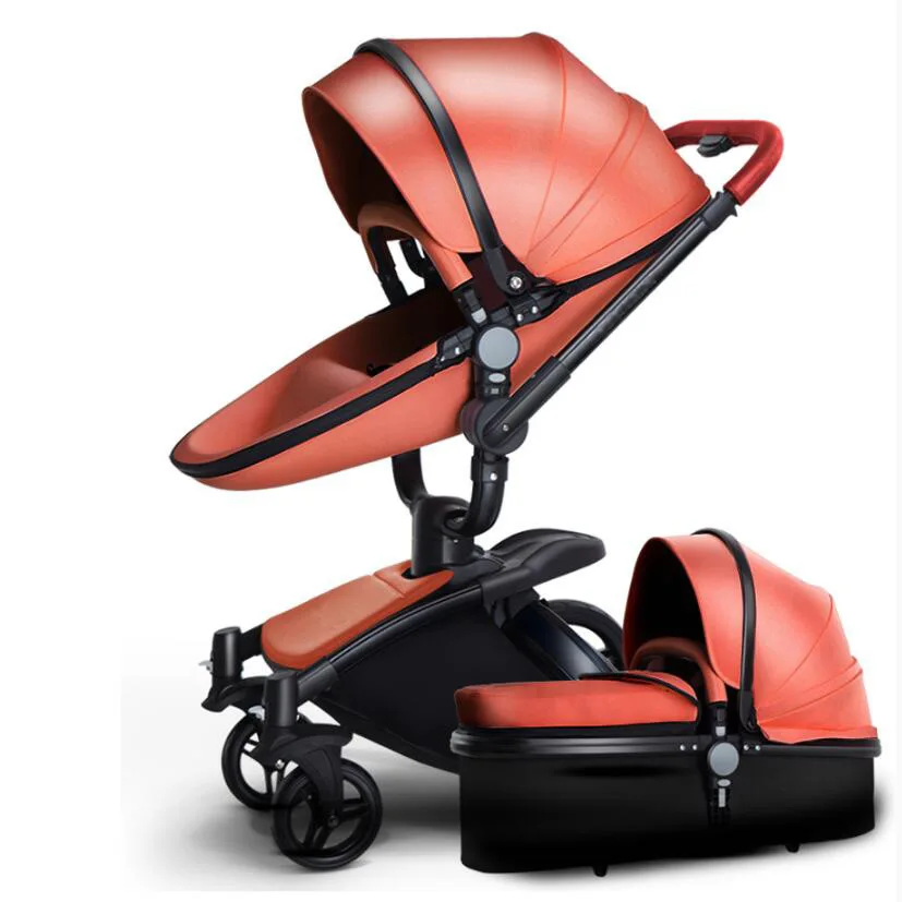 Baby Stroller High Landscape Four Wheel Shock Baby Stroller Can Sit and Fold Baby Stroller 360 Degree Seat Car Seat Stroller