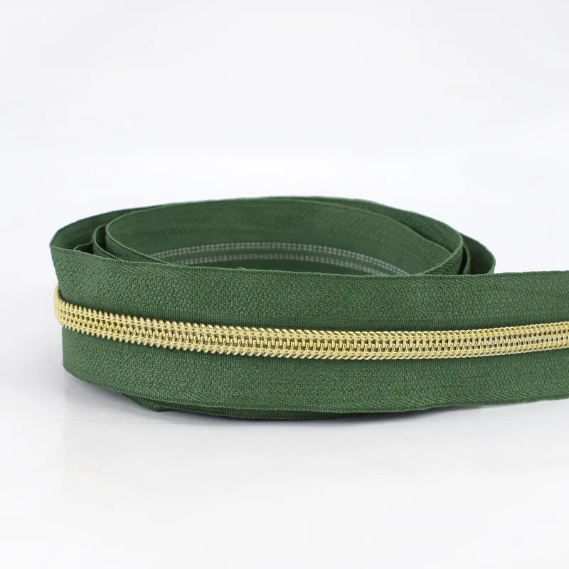 greengold Meetee 4/8 метров 5# разъемная застежка-молния нейлона катушка код, с декоративной молнией, DIY Швейные сумки кошелек одежды Zip Материал цветные аксессуары - Цвет: greengold