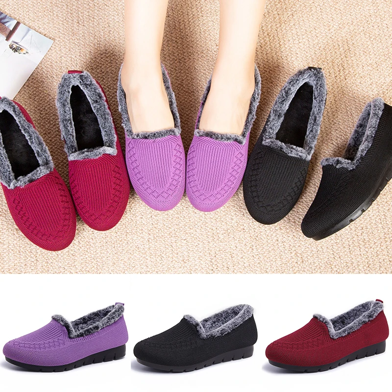 

Бархатистая удобная женская Повседневная модная плоская пушистая утепленная Удобная хлопковая обувь для дома и улицы DFDS889