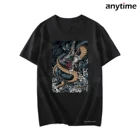 Высококачественная дизайнерская футболка для мужчин в винтажном китайском стиле Хай-стрит с принтом дракона для одежды футболка большого размера Haikyuu