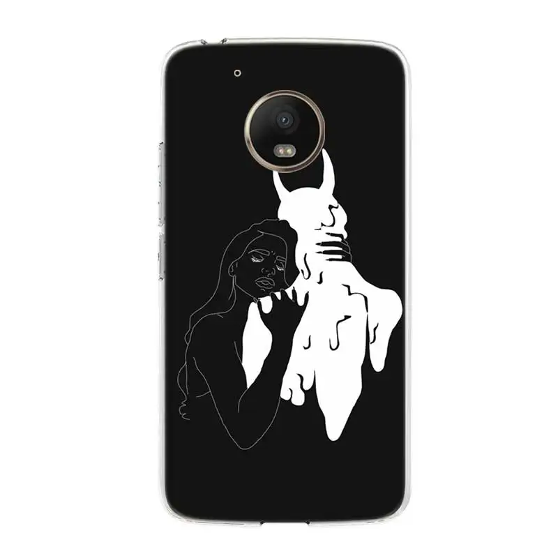 Черный фантастический художественный силиконовый чехол для Motorola MOTO G7 power G5 G5S G6 E4