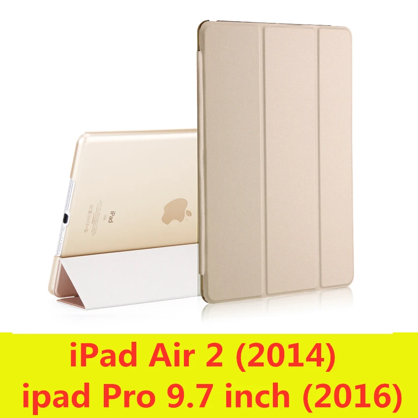 Чехол для iPad 9,7 6-го поколения, Чехол Air 3 2 1 Pro 10,5, прозрачный чехол, умный чехол из искусственной кожи для сна - Цвет: gold-L-Air2 Pro9.7