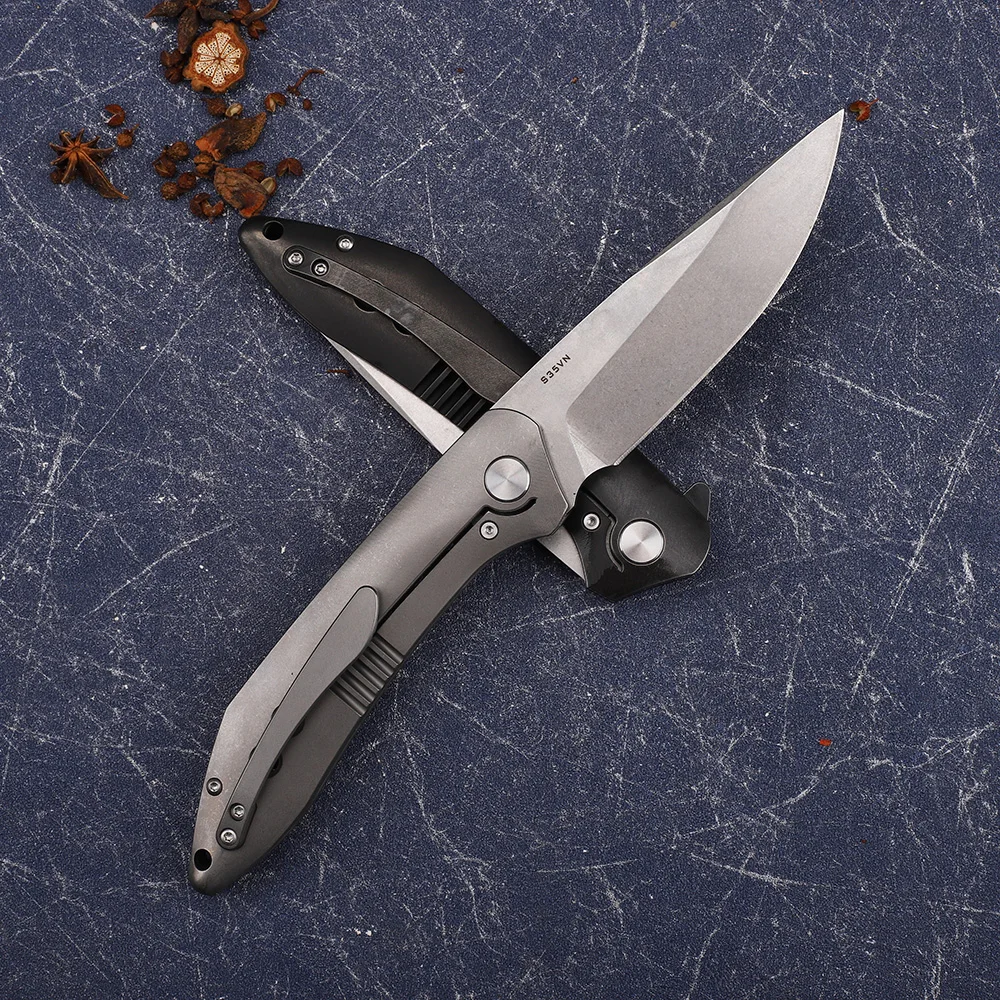 Складной нож Коготь медведя FIying Shark карманный титановый Клинок с лезвием S35VN для