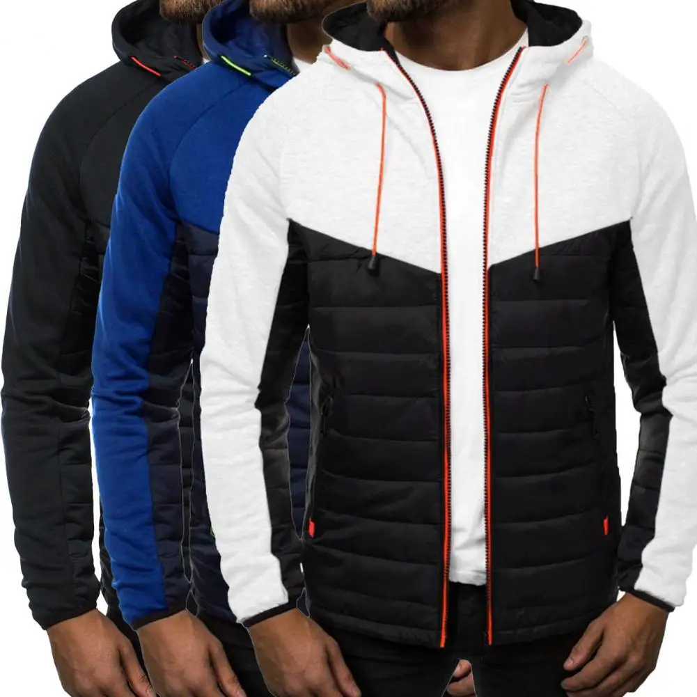 

Men Hoodie Stylish Streetwear Long Sleeve Patchwork Filled Cotton Sweatshirt for Party Men Sweatshirt Men Coat