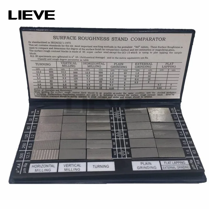 

HY-3 Surface Roughness Comparison Sample Block Notebook Sample 30 Blocks Ra0.05-12.5mm Roughness Sample Block