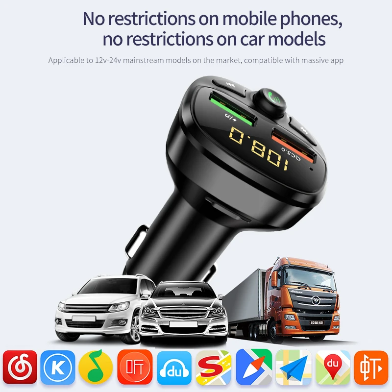 Автомагнитола QC3.0 Snelle Autolader Fm-zender Bluetooth двойной Usb-кабель мобильный автоматический