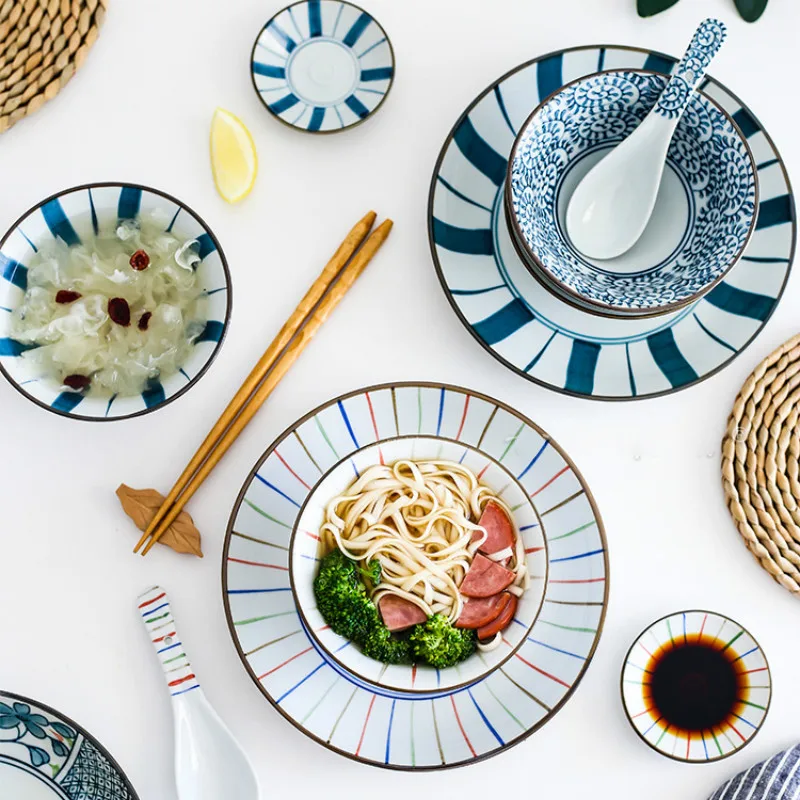 

Hefeng Series Japanese-style High-temperature Underglaze Household High-quality Ceramic Tableware 8-inch Plate Fruit Plate