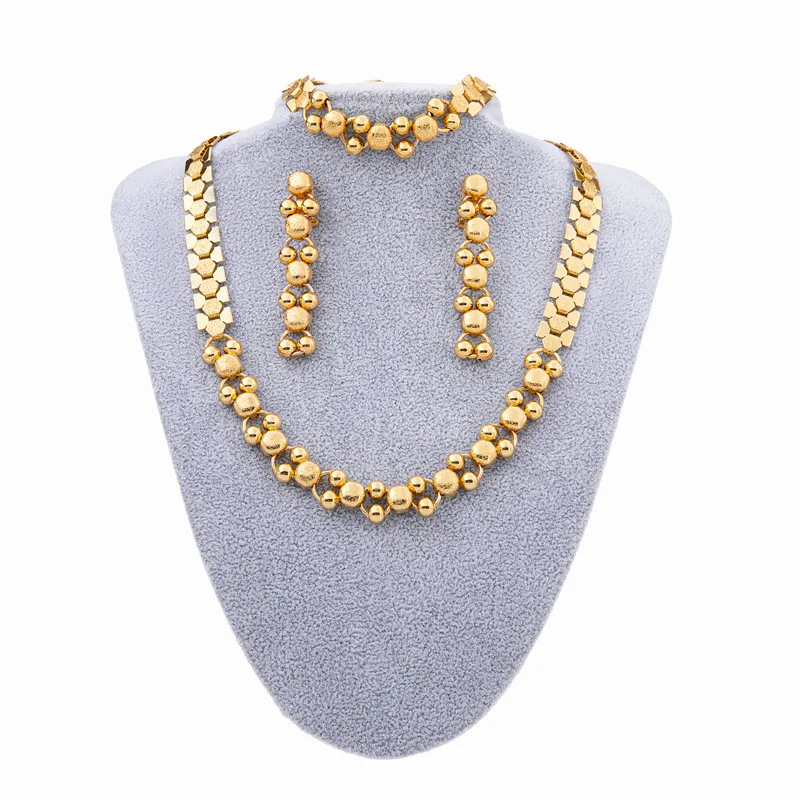 

3 шт., Женские Ювелирные наборы с золотым основанием