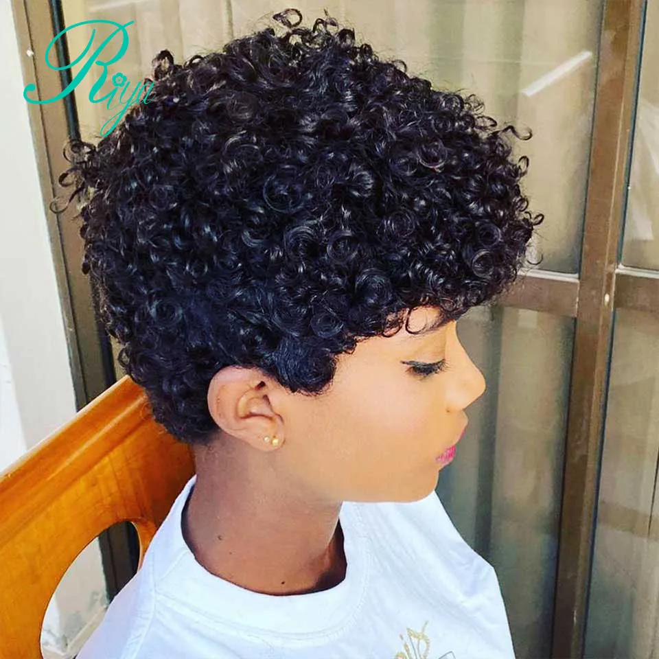 Бразильские короткие волосы боб флэй тупой кудрявые безклеевые человеческие