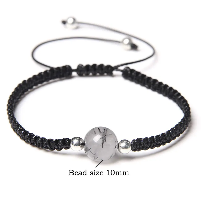 

Natural Gemstones Braid Bracelet Adjustable 10mm High Quality Handmade Woven Friendship Bracelet Couple Pulsera Women Jewelry