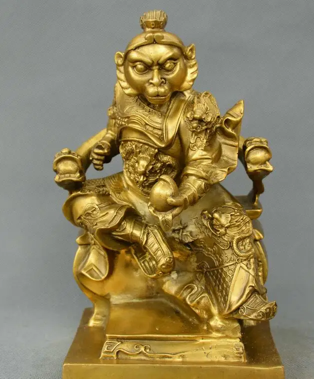 

Собирайте китайские фэншуй старая бронзовая Красивая статуя короля обезьяны Sun Wukong