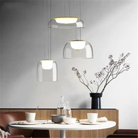 modern minimalist glass led chandelier personality bedroom room restaurant cafe studio light free shipping