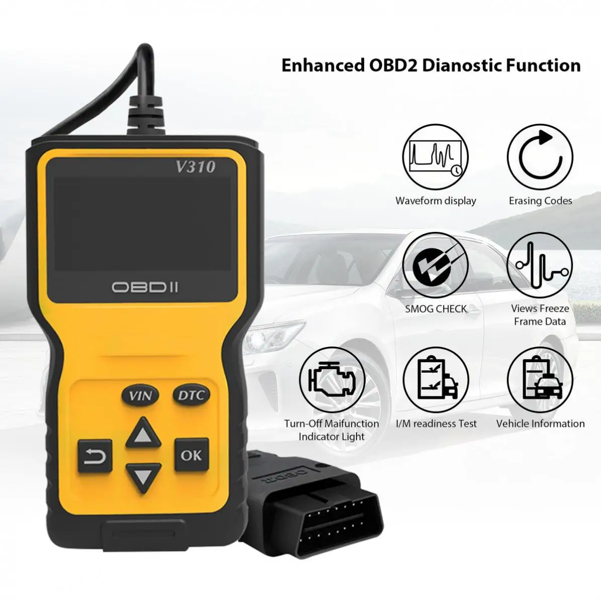 V310 OBDII 16 Pin 9V 16V многоязычный ручной Универсальный Автомобильный диагностический