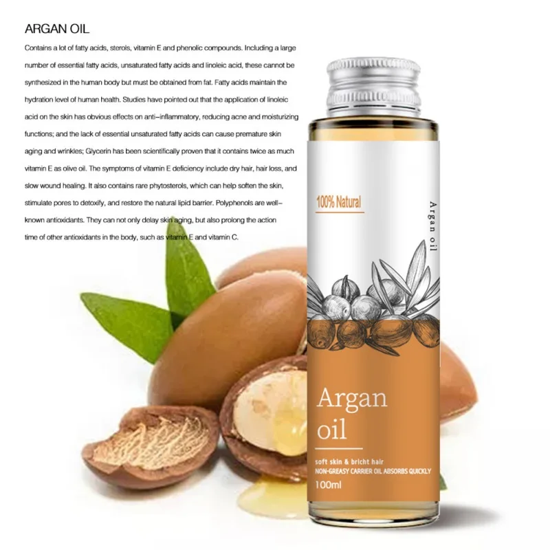 100ml Hair Face Body Scalp & Nails Repair Care Oil Natural Body Massage Oil Organic Moroccan Argan Oil For Dry & Damaged Skin