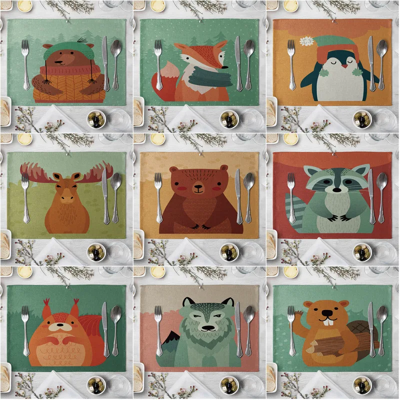 С мультипликационным животным принтом Настольный коврик медведь Лось с