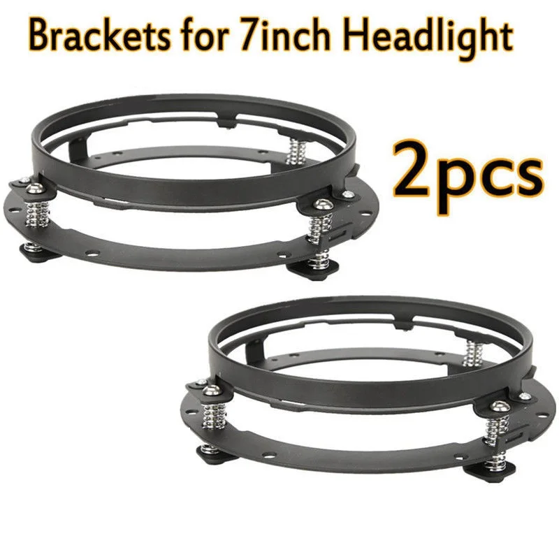 2pcs Black Bracket Для Nissan Patrol Y60 Hummer H1& H2 Lada 4X4 7 дюймов светодиодный фонарь DRL для Jeep Wrangler TJ JK LJ CJ 7 дюймов для Land Rover Defender - Цвет: 2pcs Black Bracket