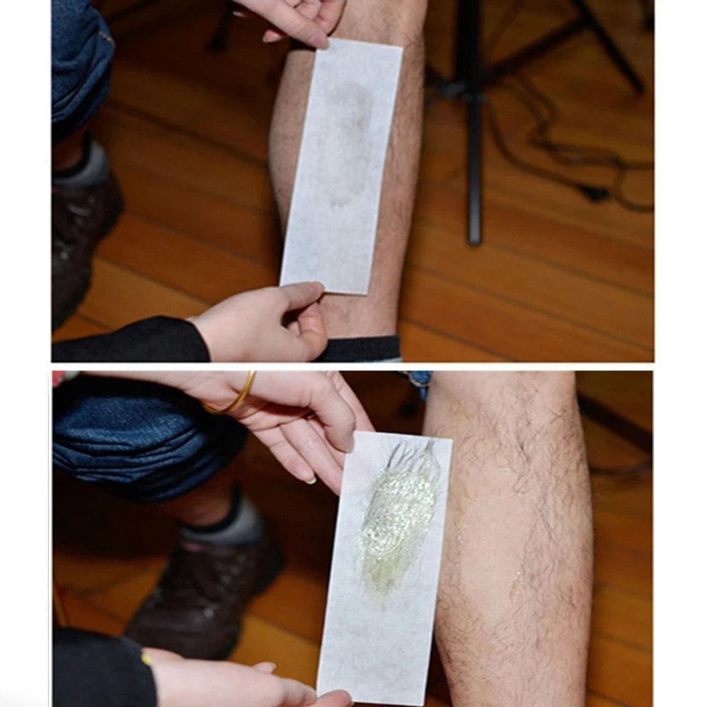 

hot sale 100Pcs Disposable Depilatory Nonwoven Strips Leg Arm Hair Wax Removal Epilator