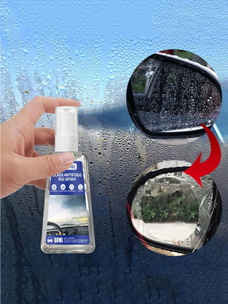 

60ml Car Anti Fog Agent Car Window Waterproof Rainproof Antifogging Spray Liquid Nano Hydrophobic Coating Spray Auto Accessories