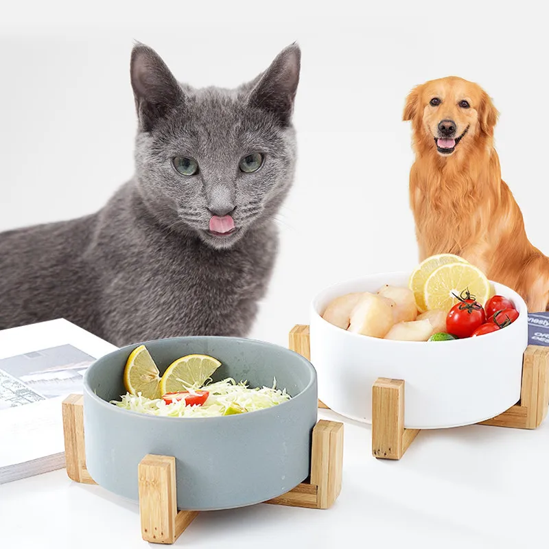 

Ceramic Double Cat Bowl Dog Bowl Pet Feeding Water Bowl Cat Puppy Feeder Product Supplies Pet Food And Water Bowls For Dogs