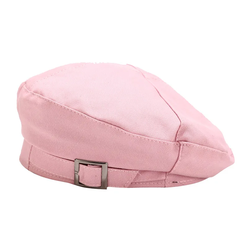 12 цветов Осень-зима женский берет шапка однотонный Ретро стиль пряжка дизайн