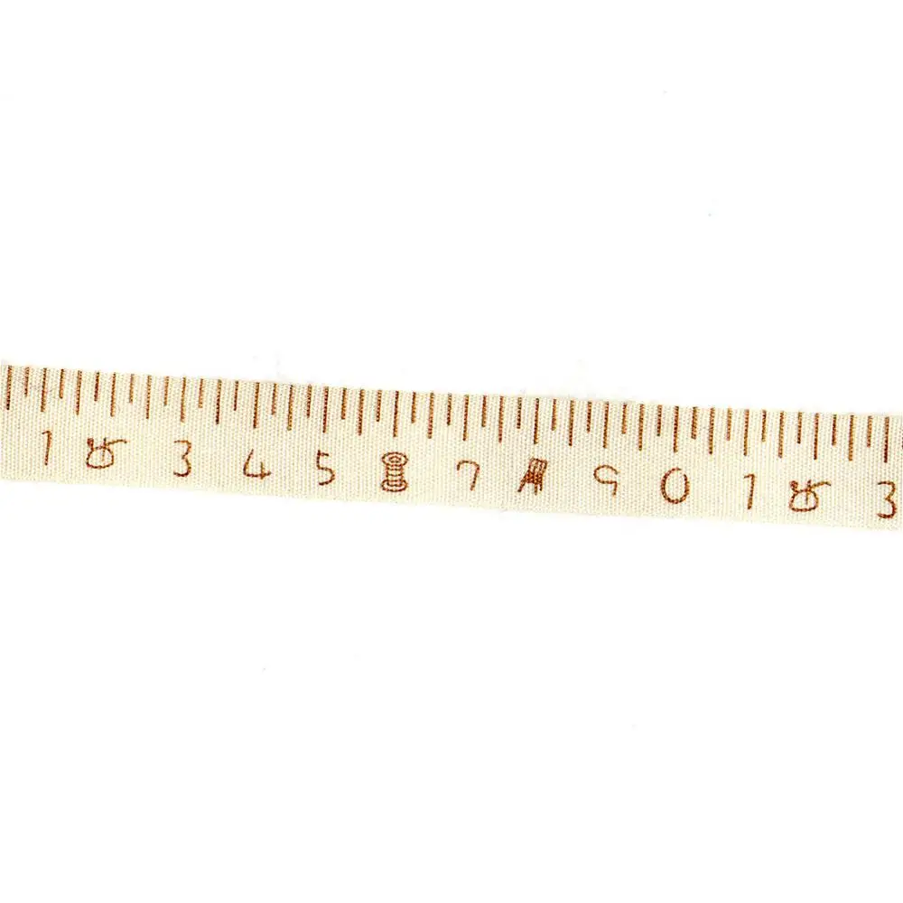 10 ярдов 5/8 дюйма 15 мм хлопковые ленты с принтом ручной работы бежевая линейка Zakka
