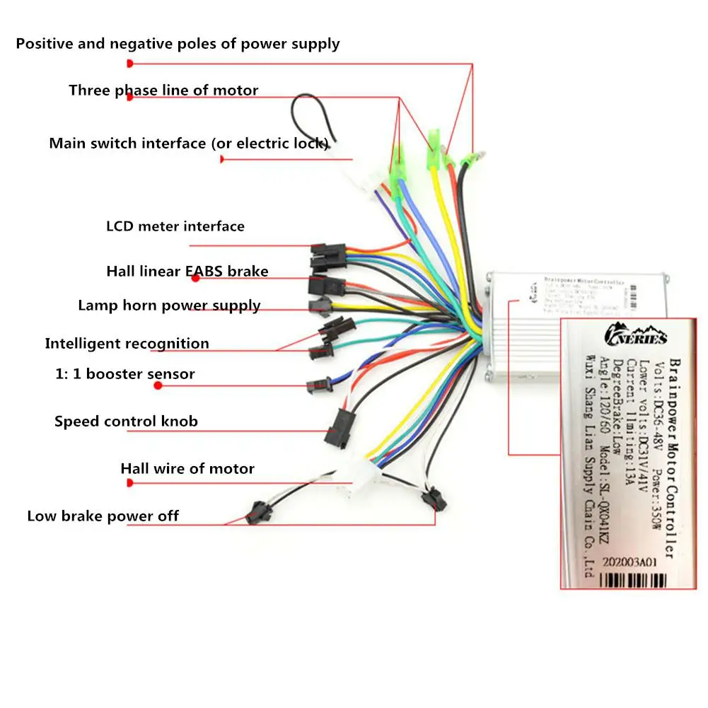 

24v-36v 350w Electric Bike Controller Finger Throttle LCD Display BLDC Controller for Electric Scooter E Bike Accessory Part Kit