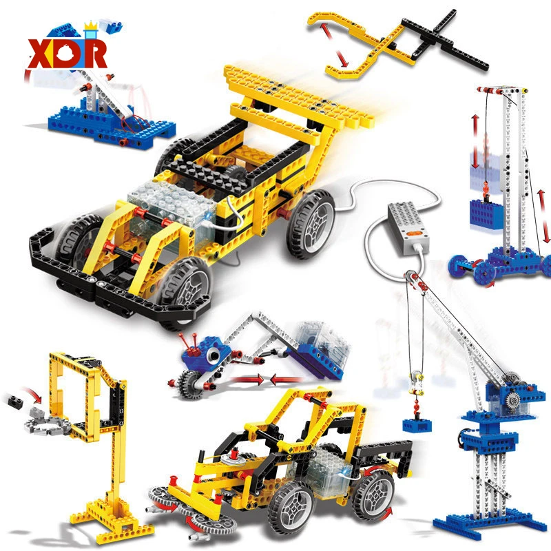 Электронная Механическая техника блоки кирпичи сделай сам 4 в 1 шестеренка