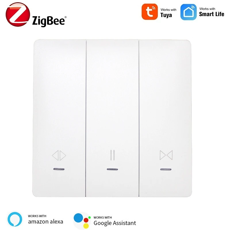 

Tuya Zigbee Smart Curtain Switch 86 EU Motorized Blinds Switches Remote Controller For Smart Life APP Support Alexa Google Home