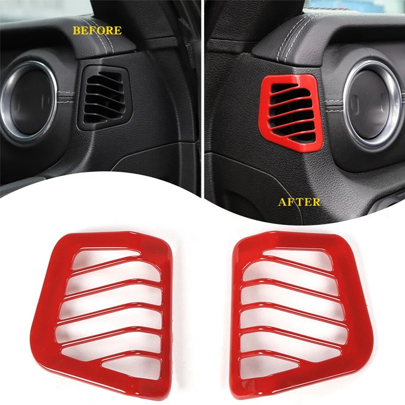 Pair Red Air Outlet Vent Cover Trim Dashboard Side For 2018 Jeep Wrangler JL | Автомобили и мотоциклы
