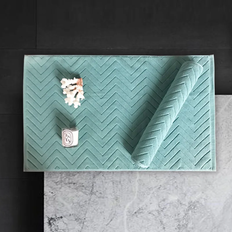 

LXX High Quality Bathroom Mat Hotel Clubhouse Jacquard Foot Non-Lip Bath Mat Soft And Thick Absorbent Floor Mat 100% cotton
