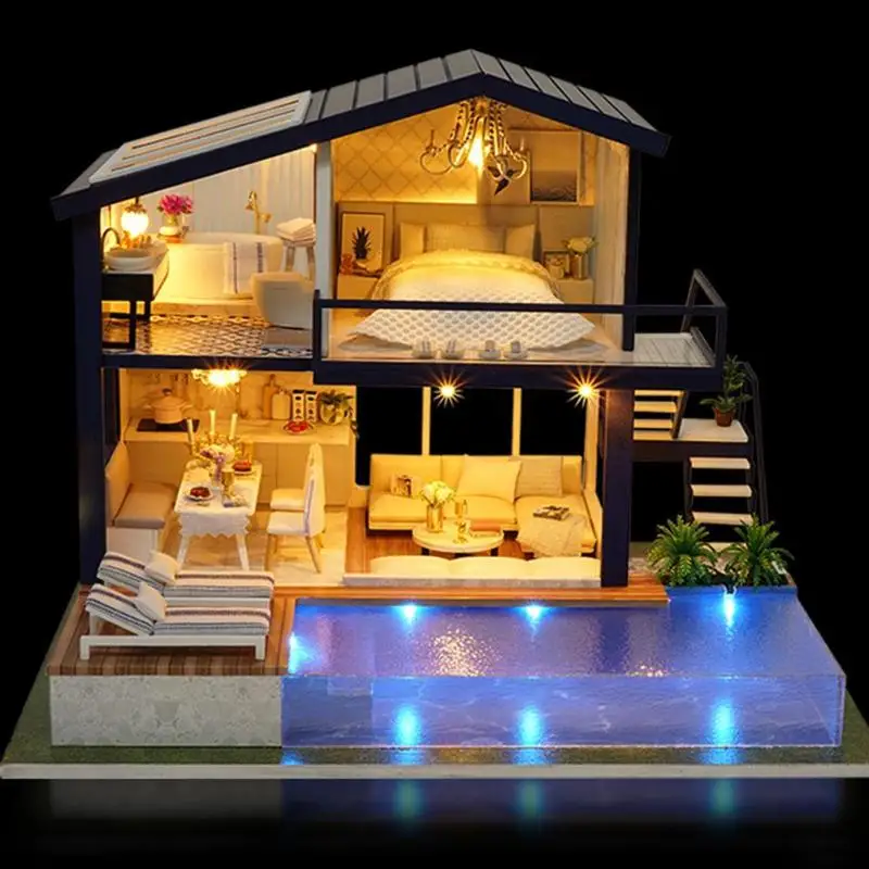 

Миниатюры Деревянные 3D для кукольного домика, набор мебели, игрушки для детей, подарок на день рождения, «сделай сам», миниатюрная мебель, 12 ...