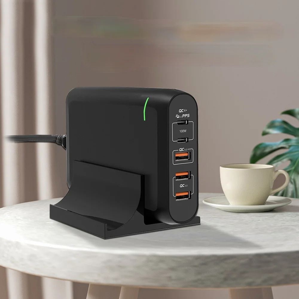 

100W Multi GaN Dual USB Type C Fast Charger For MacBook Air iPad iPhone11 Pro Max XS XR 5 Port Usb Quick Charge 4.0 PD HUB