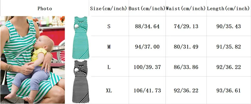 

Women Sleeveless Striped Maternity Dresses Nursing Breastfeeding Dress Pregnancy Dress Summer Casual Clothes