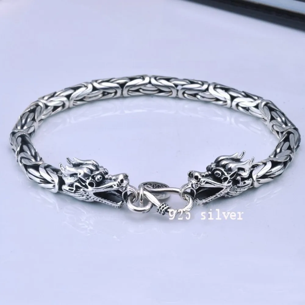 Новинка Мужская браслет из серебра s925 серебро ручной ведущих ретро старших