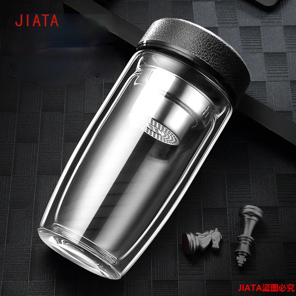 

High quality double high boric silicon glass heat cup business thickened hot water cup soak cup portable casket