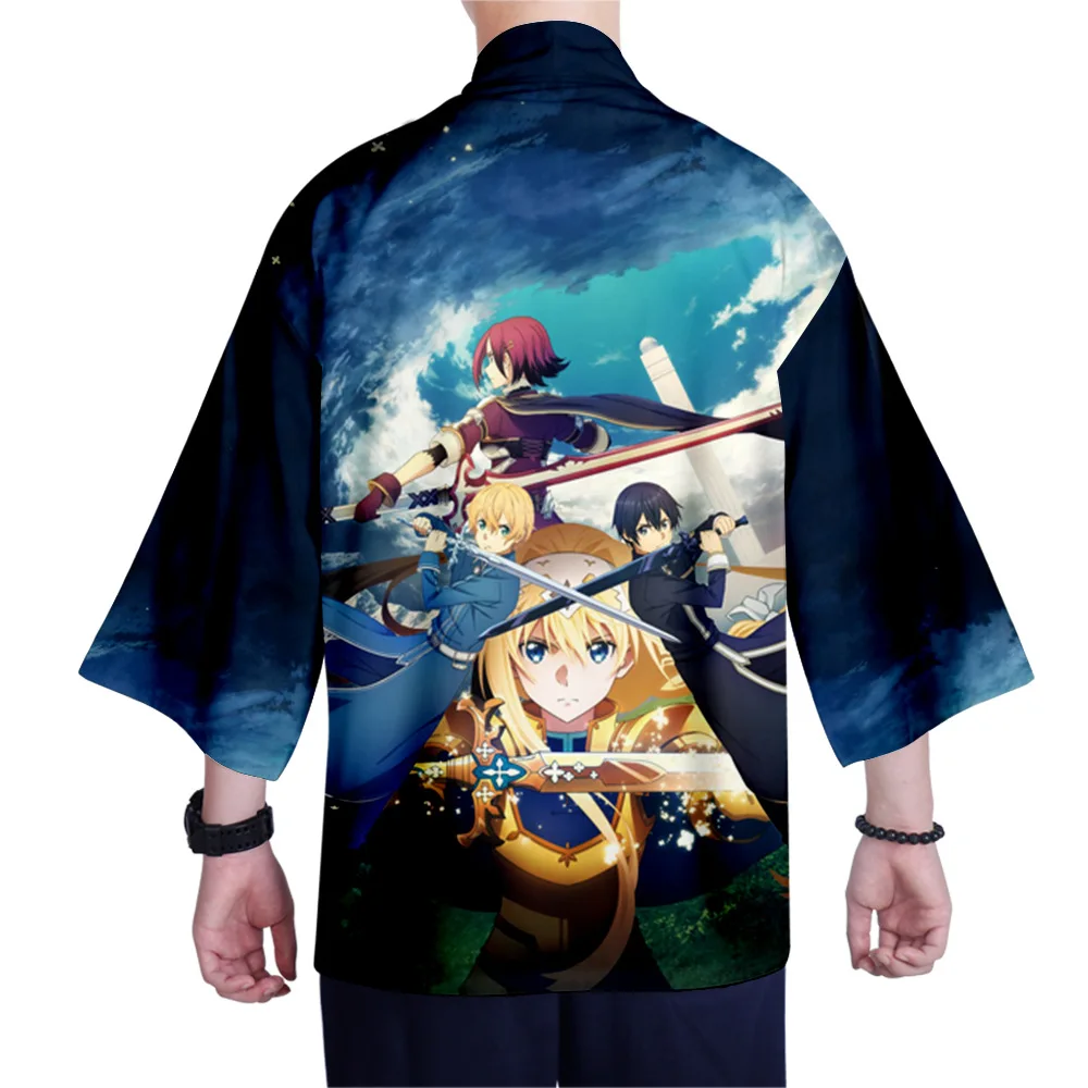 Кимоно для косплея мужчин и женщин кардиган с 3D принтом аниме Сан-меч
