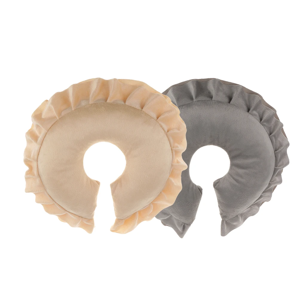 2pcs Beauty Salon Soft SPA Massage Table Bed Face Cradle Pillow Neck Head Cushion Pad with Removable Washable Cover